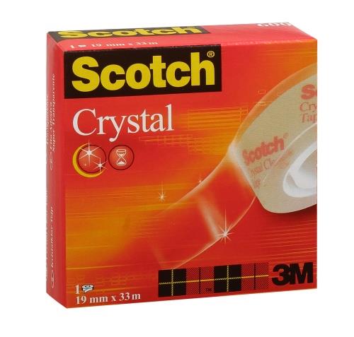 280647 3M FT510030602 Tape SCOTCH&#174; Crystal 60019mmx33m Krystallklar kontortape fra 3M